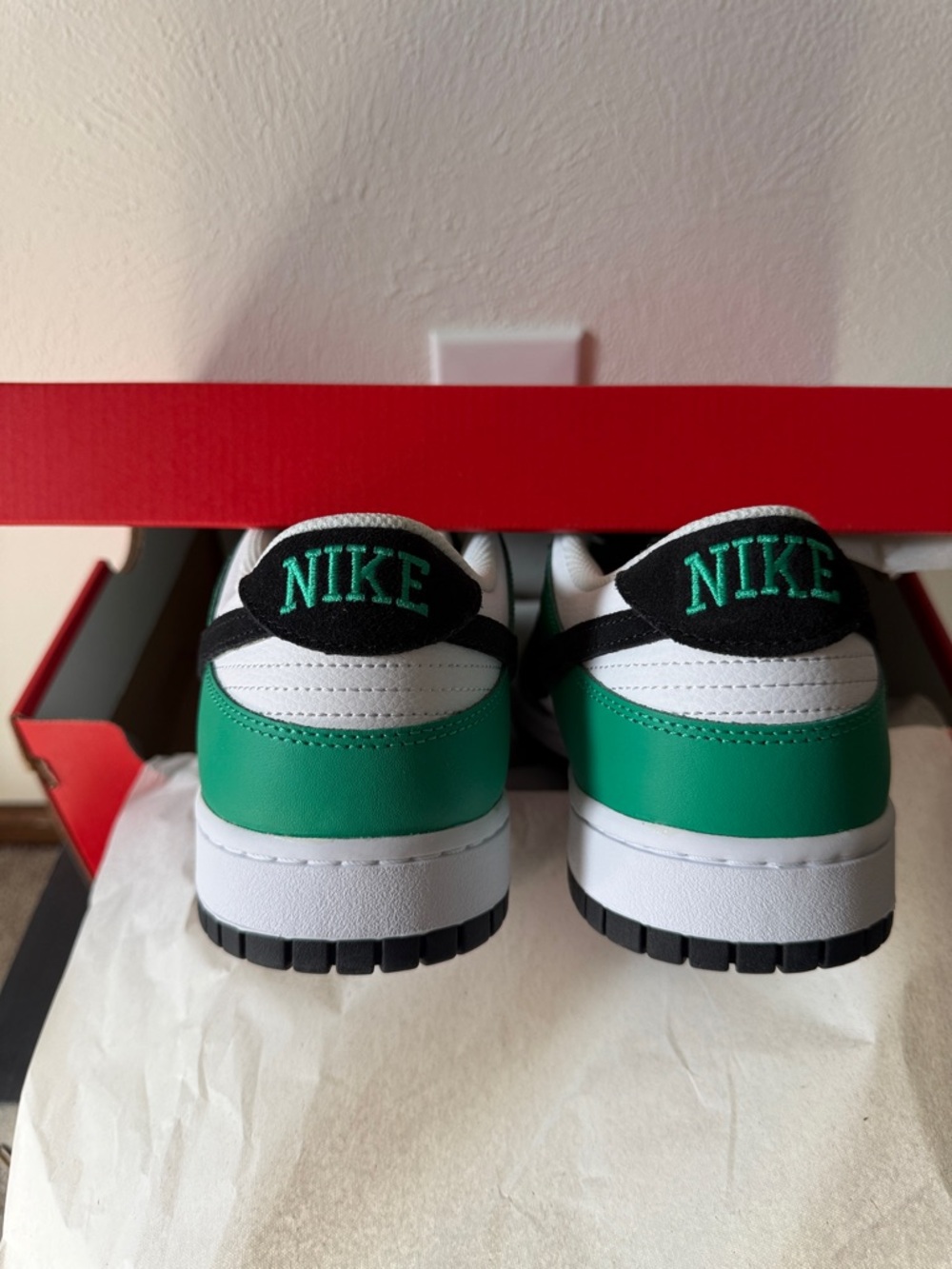 Nike Dunk Low Celtics Low-Top Sneakers in Green, White & Black - Picture 10 of 14
